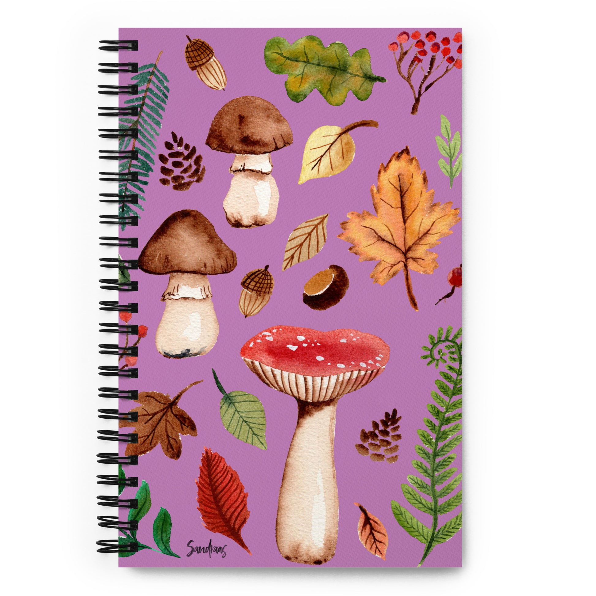 Purple Autumn Nature Spiral Notebook – Cozy & Inspiring for Fall 🍂📖 - SANDRAAS