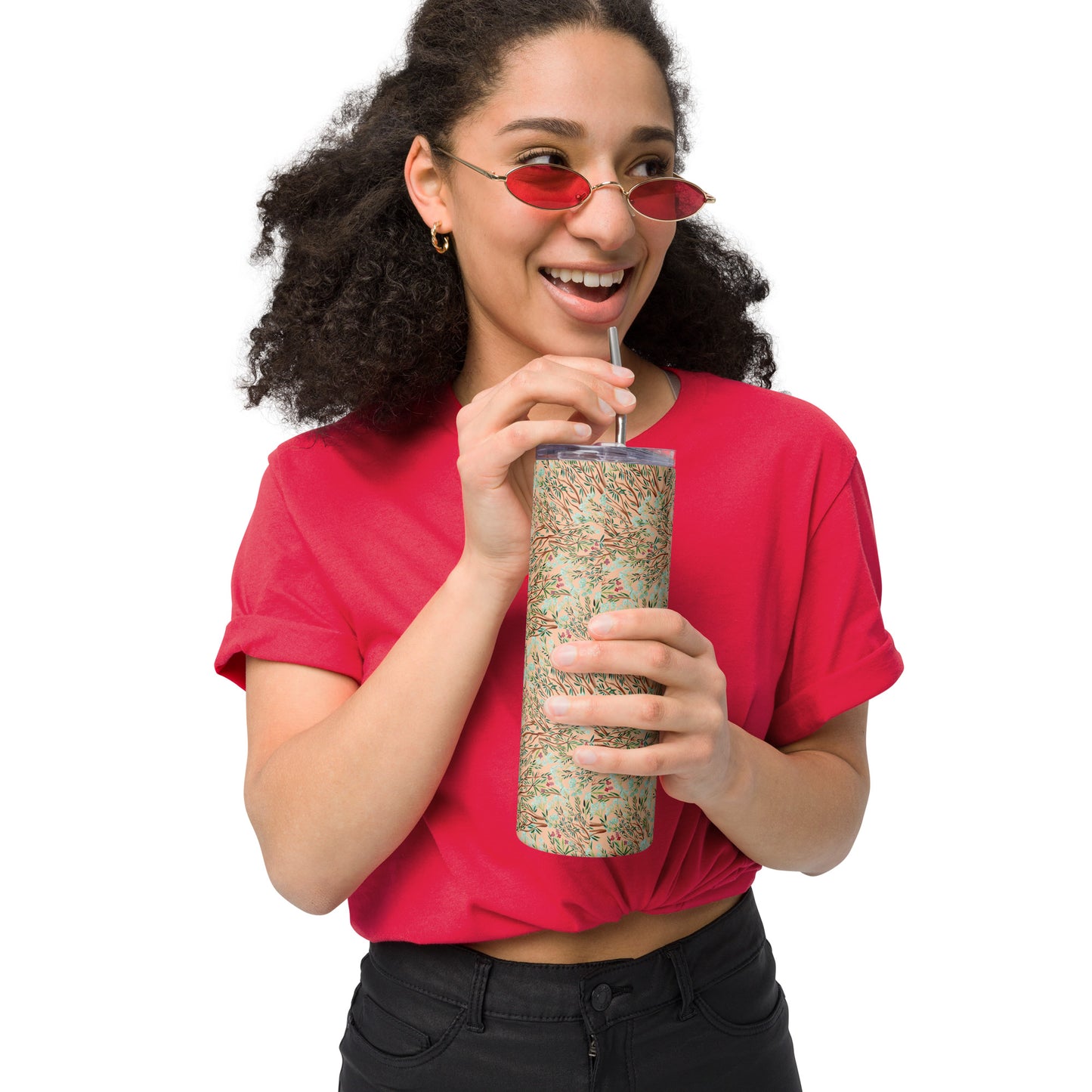 Stainless steel tumbler - Oleander Orange - SANDRAAS