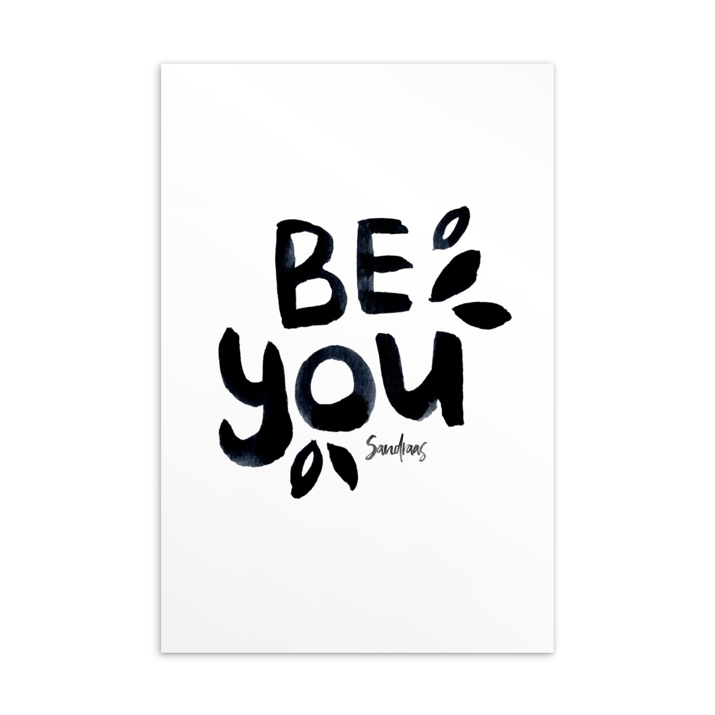 💌 Standard Postcard – “Be You” – Hand - Lettered Minimalist Edition 🤍 - SANDRAAS