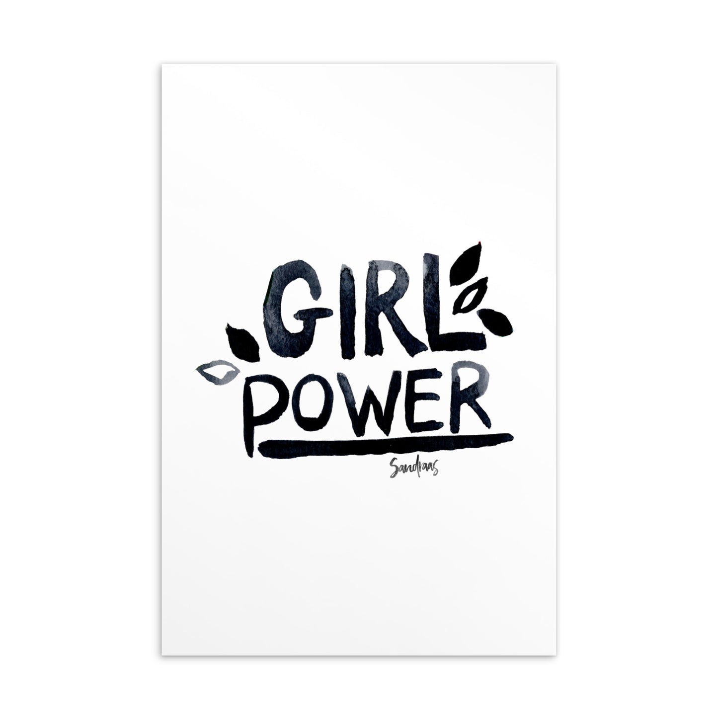 💌 Standard Postcard – “Girl Power” – Hand - Lettered Minimalist Edition ⚡ - SANDRAAS