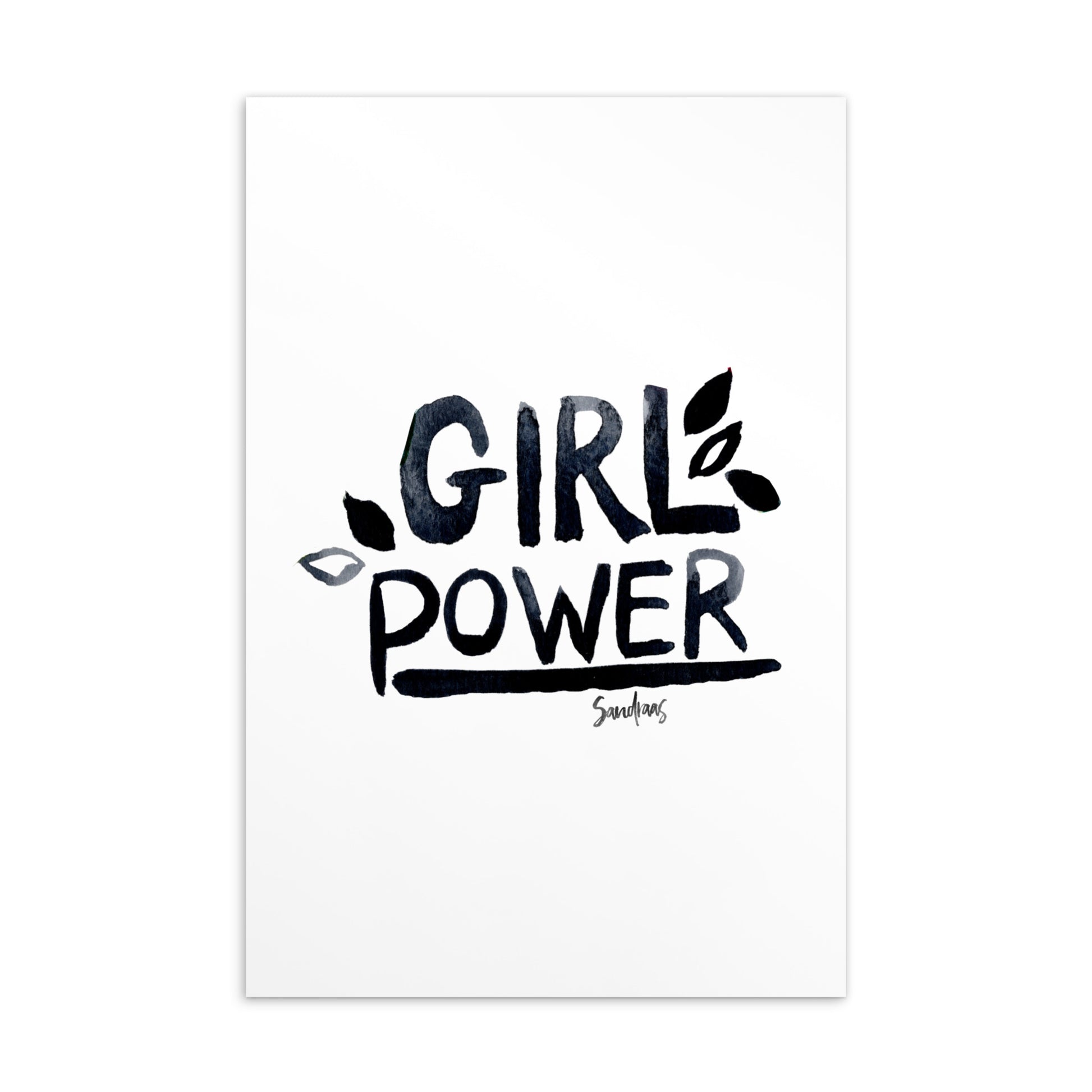 💌 Standard Postcard – “Girl Power” – Hand - Lettered Minimalist Edition ⚡ - SANDRAAS
