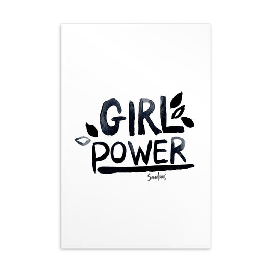 💌 Standard Postcard – “Girl Power” – Hand - Lettered Minimalist Edition ⚡ - SANDRAAS