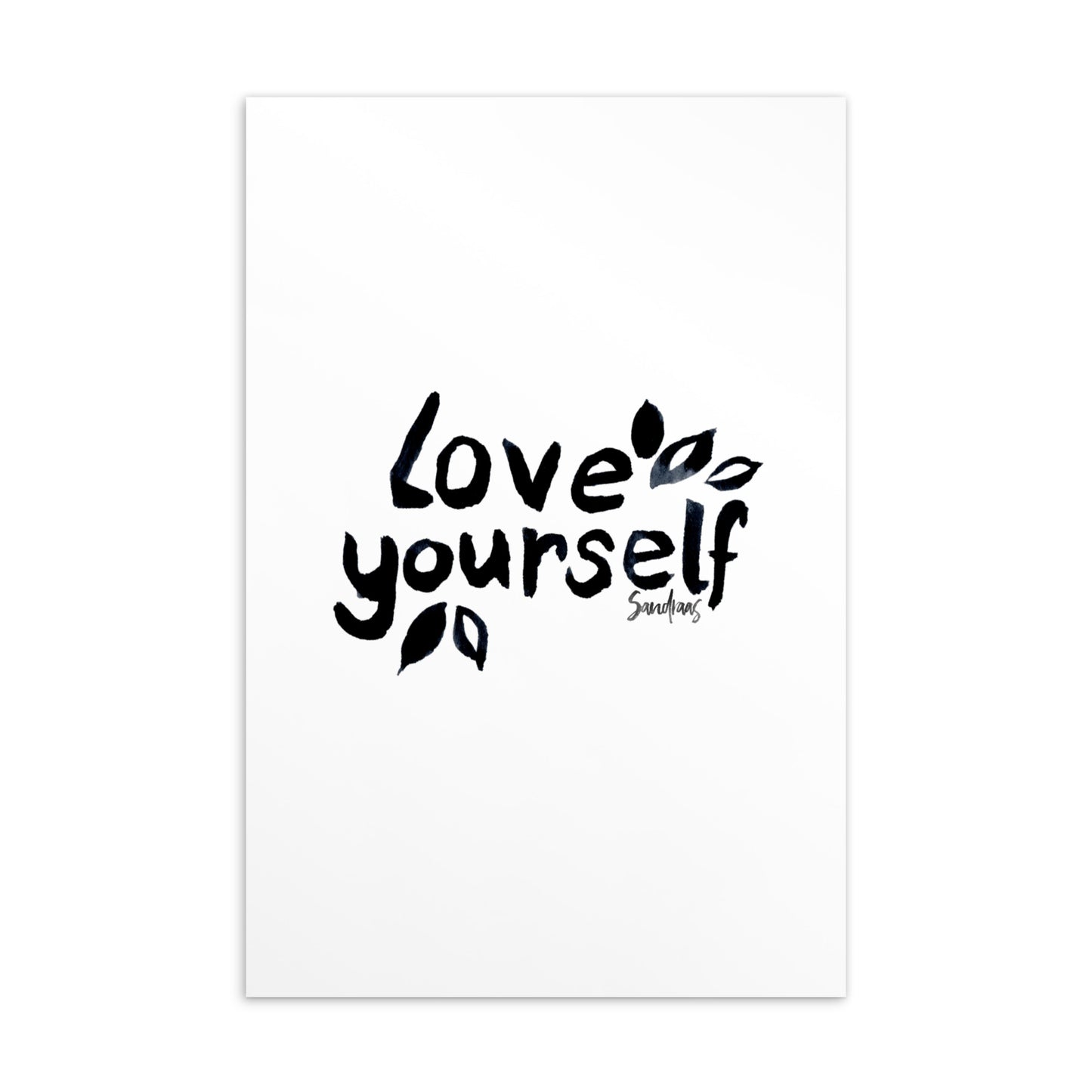 💌 Standard Postcard – “Love Yourself” – Hand - Lettered Minimalist Edition 🤍 - SANDRAAS