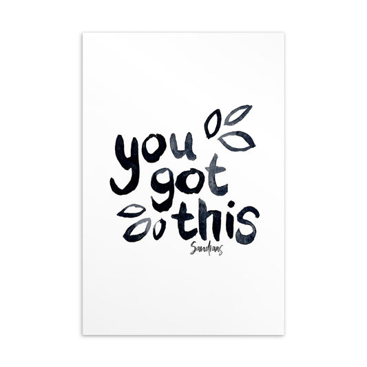 💌 Standard Postcard – “You Got This” – Minimalist Motivation Edition ✨ - SANDRAAS