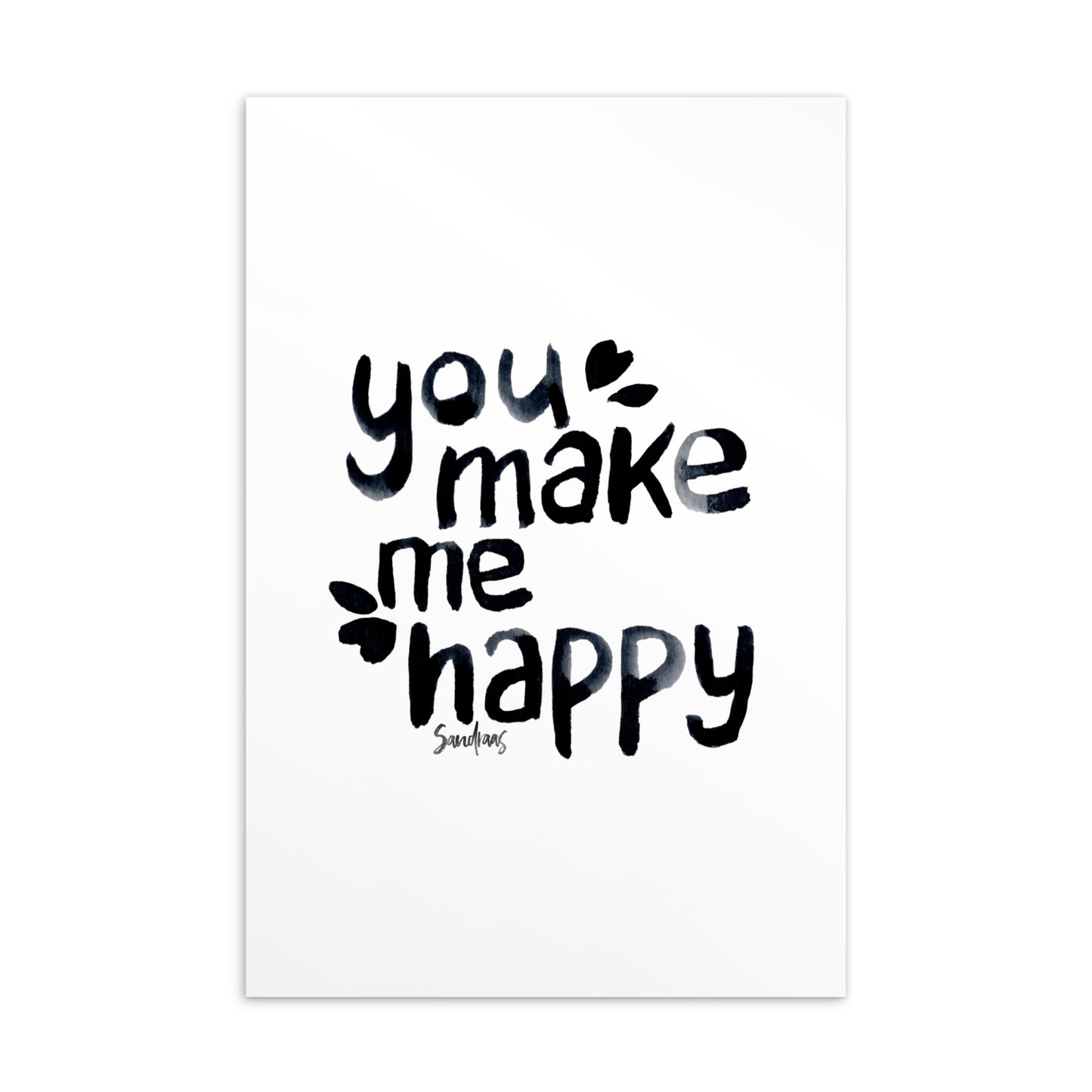 💌 Standard Postcard – “You Make Me Happy” 🤍 - SANDRAAS