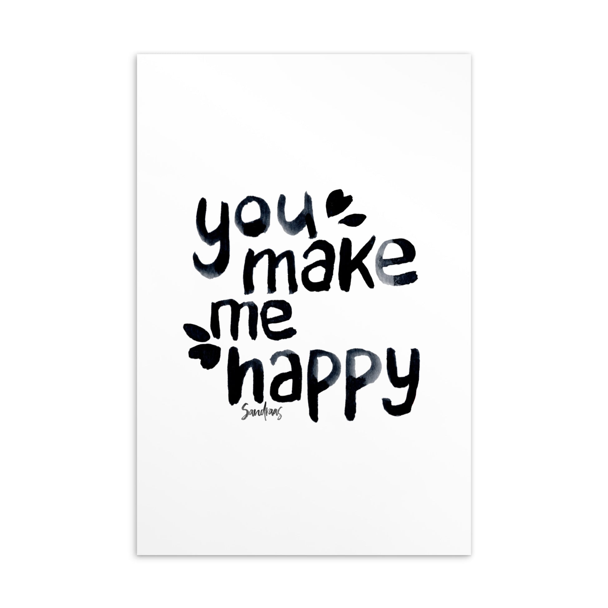 💌 Standard Postcard – “You Make Me Happy” 🤍 - SANDRAAS