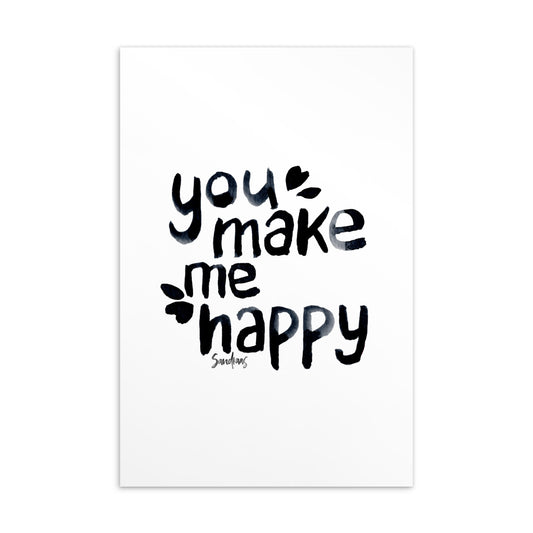 💌 Standard Postcard – “You Make Me Happy” 🤍 - SANDRAAS