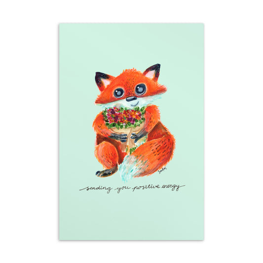 🦊 Standard Postcard – Positive Fox (Mint) 💌✨ - SANDRAAS