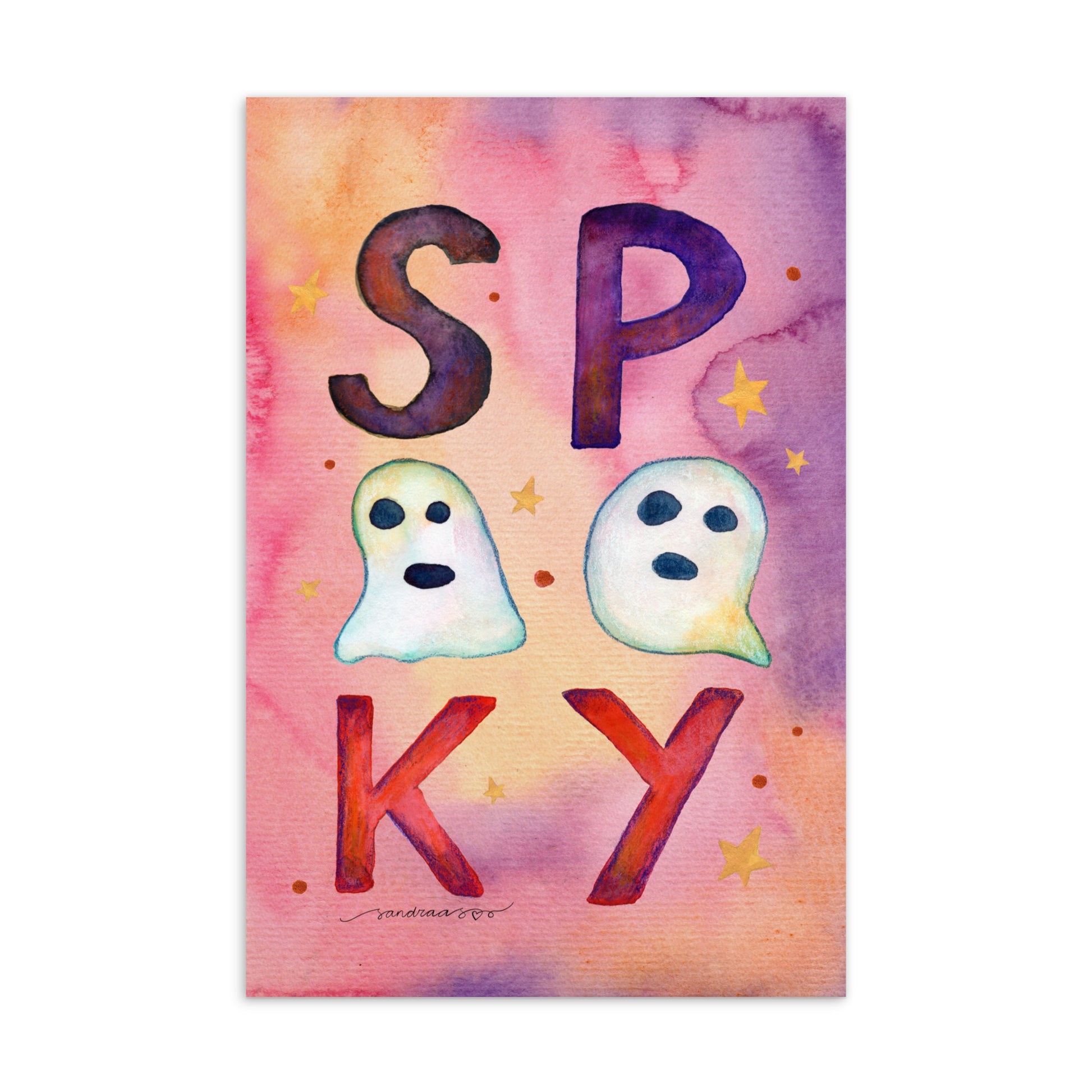 Standard Postcard – Spooky Ghosts 👻🎃 - Halloween Card - SANDRAAS