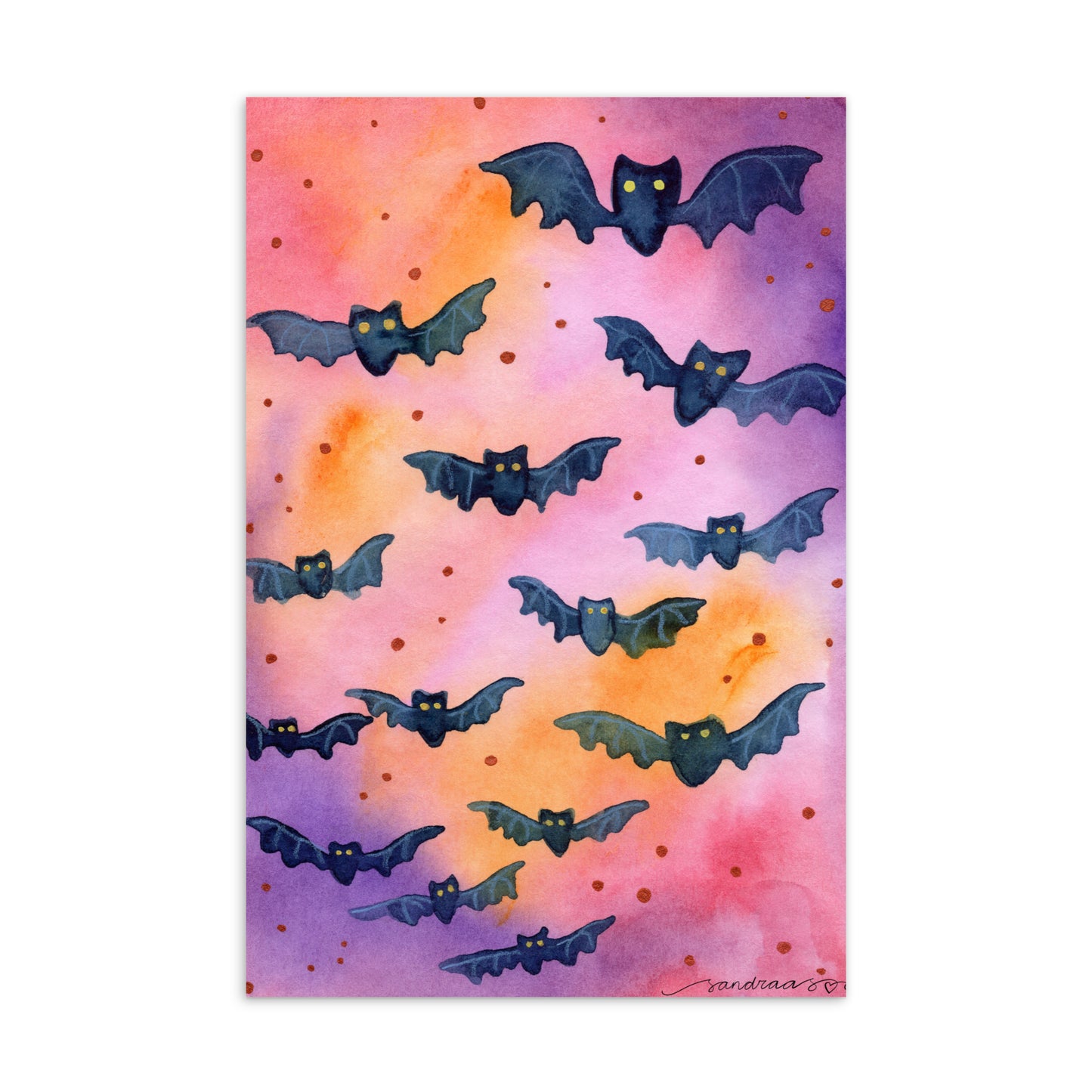 Standard Postcard – Halloween Card Bats 🦇🎃 - SANDRAAS