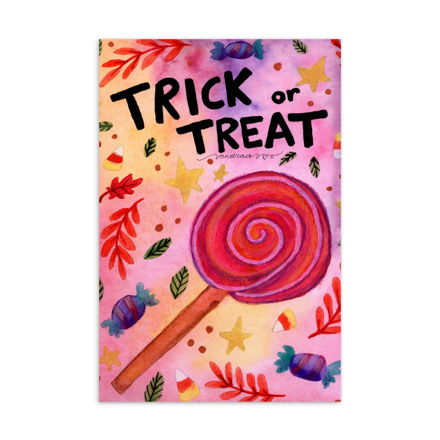 Standard Postcard – Halloween Card Trick or Treat 🍬🎃 - SANDRAAS