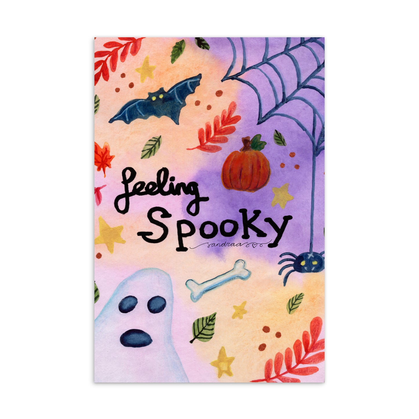 Standard Postcard – Feeling Spooky 👻🕸️- Halloween Card - SANDRAAS
