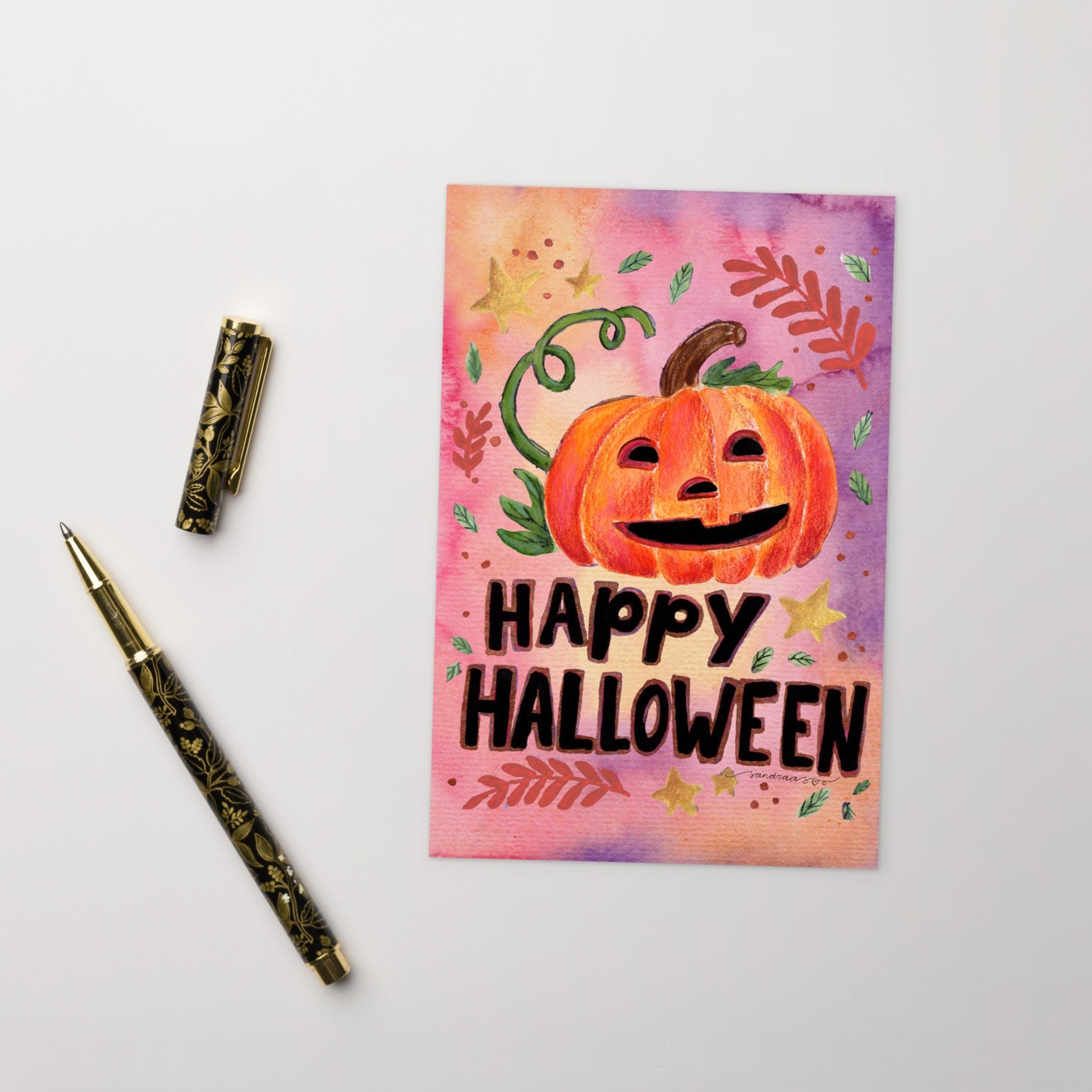 Standard Postcard – Happy Halloween 🎃✨- Halloween Card - SANDRAAS