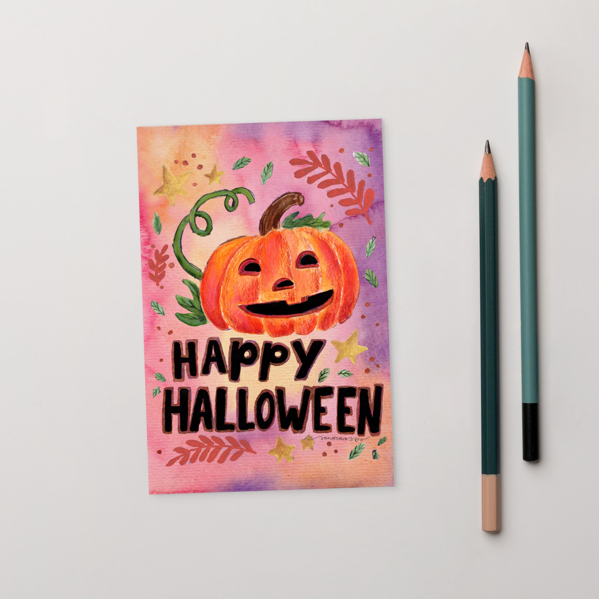 Standard Postcard – Happy Halloween 🎃✨- Halloween Card - SANDRAAS