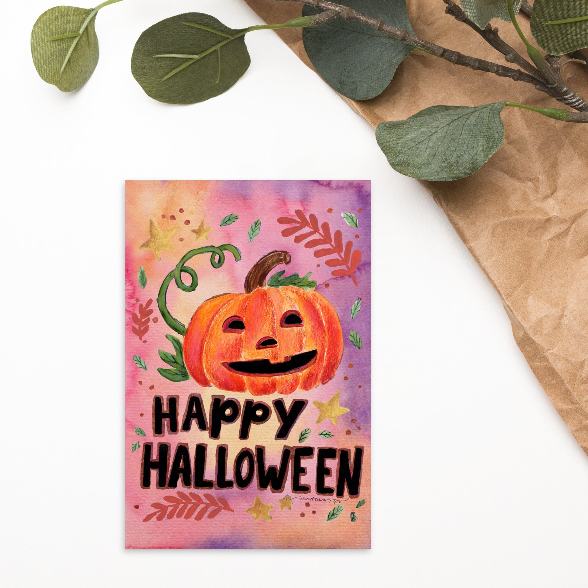 Standard Postcard – Happy Halloween 🎃✨- Halloween Card - SANDRAAS