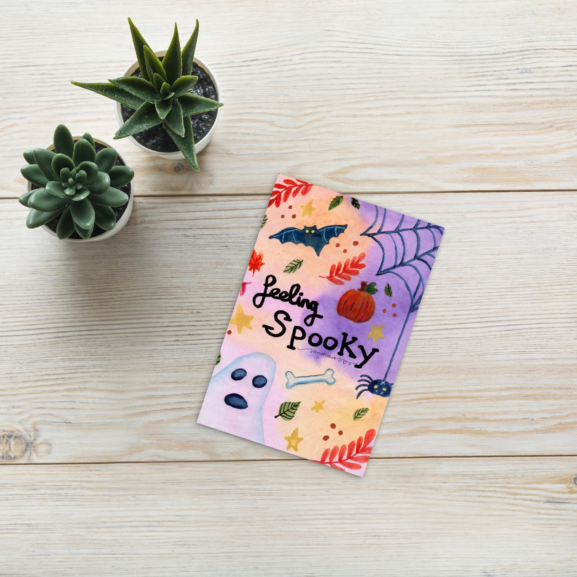 Standard Postcard – Feeling Spooky 👻🕸️- Halloween Card - SANDRAAS