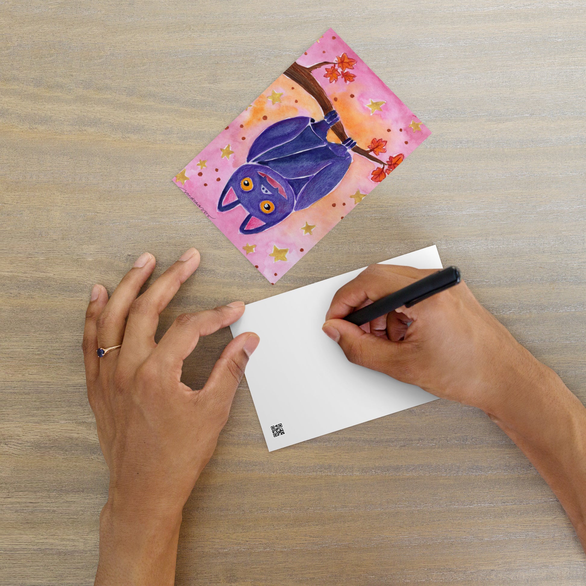 Standard Postcard – Halloween Card Bat 🦇 - SANDRAAS