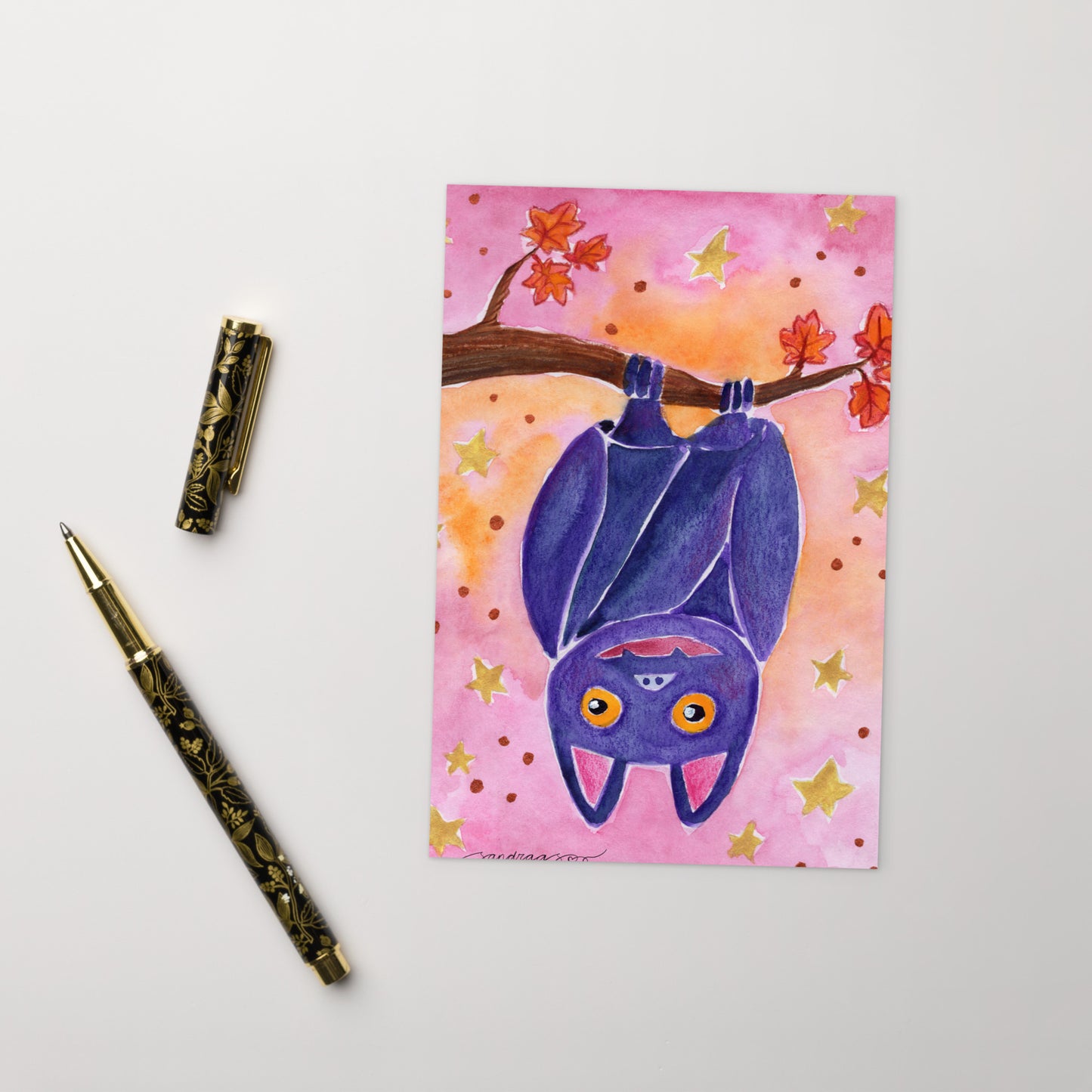 Standard Postcard – Halloween Card Bat 🦇 - SANDRAAS