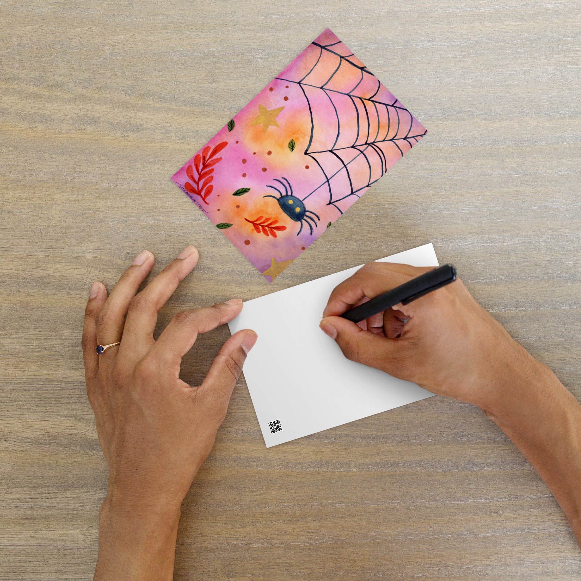 Standard Postcard – Halloween Card Spider 🕷️ - SANDRAAS