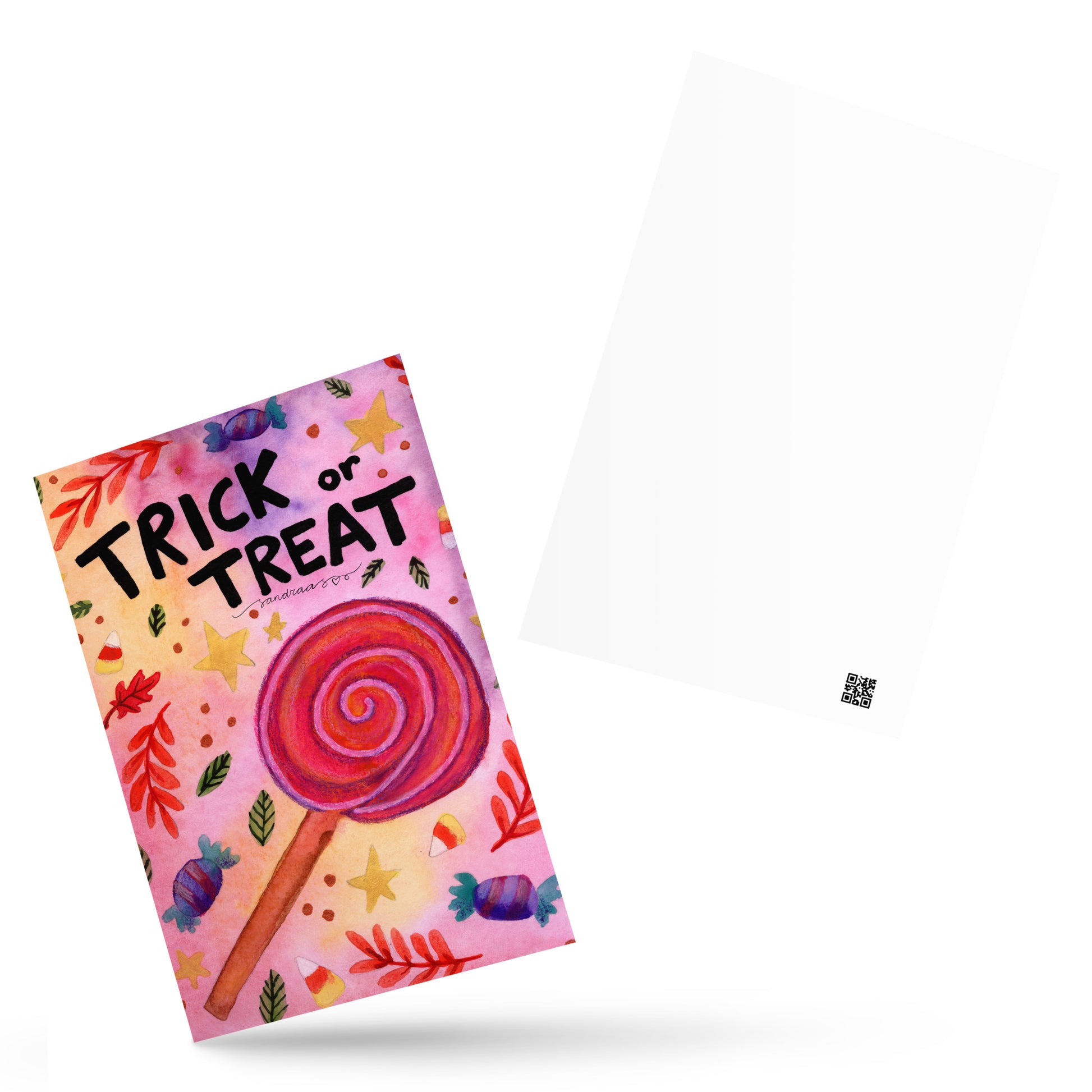 Standard Postcard – Halloween Card Trick or Treat 🍬🎃 - SANDRAAS