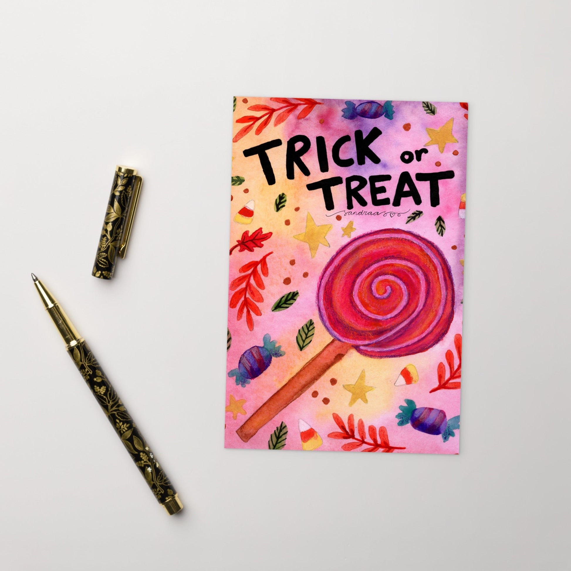 Standard Postcard – Halloween Card Trick or Treat 🍬🎃 - SANDRAAS