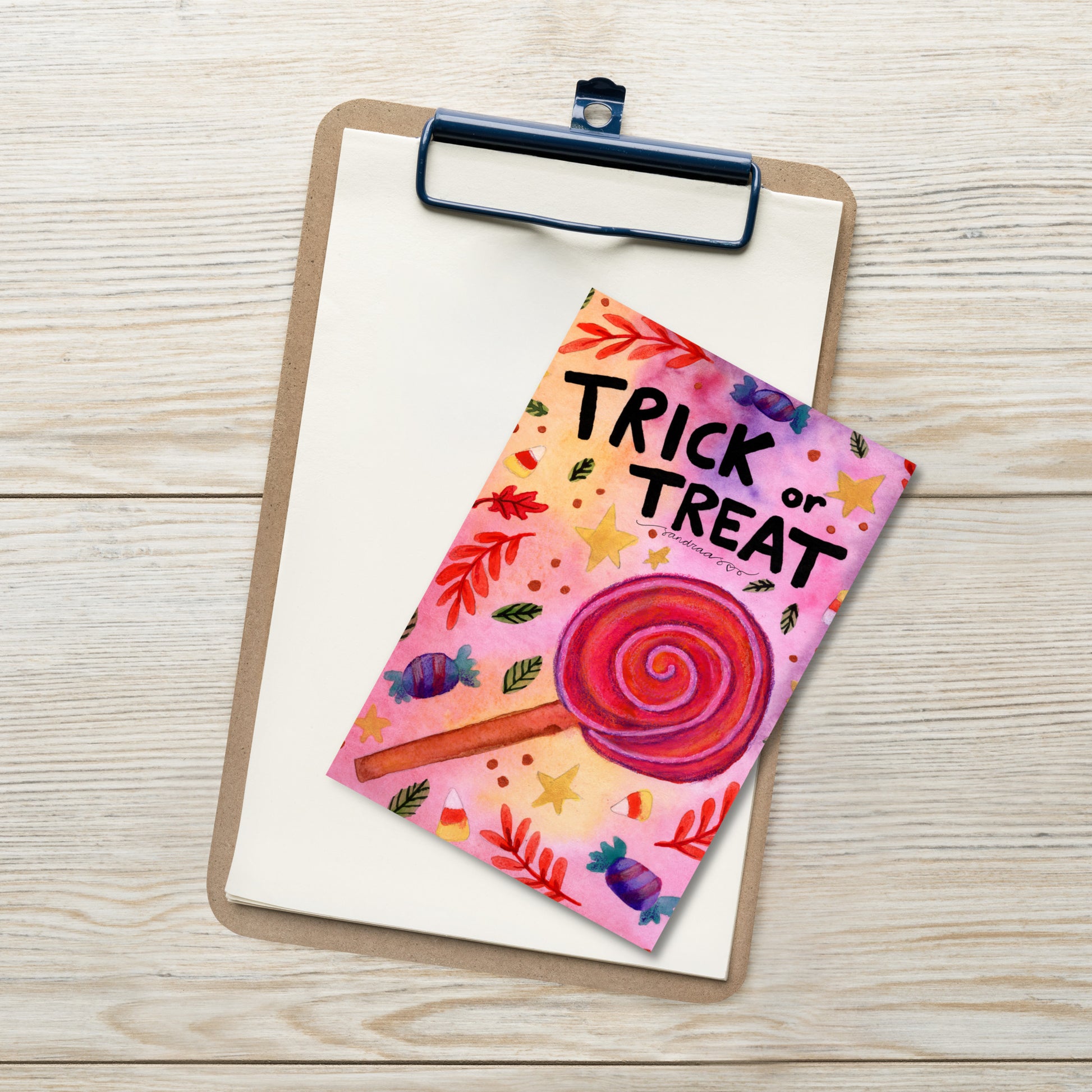 Standard Postcard – Halloween Card Trick or Treat 🍬🎃 - SANDRAAS