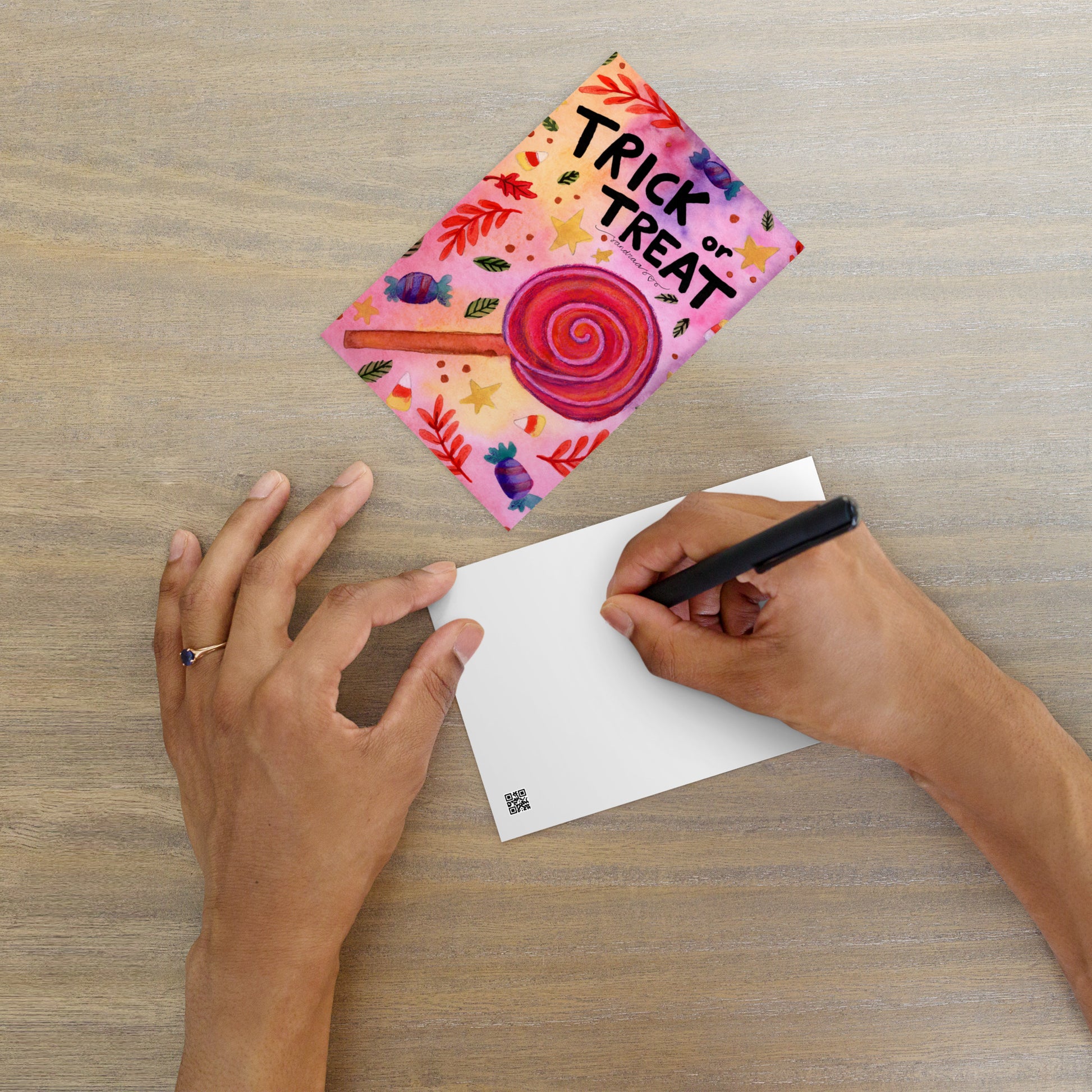 Standard Postcard – Halloween Card Trick or Treat 🍬🎃 - SANDRAAS