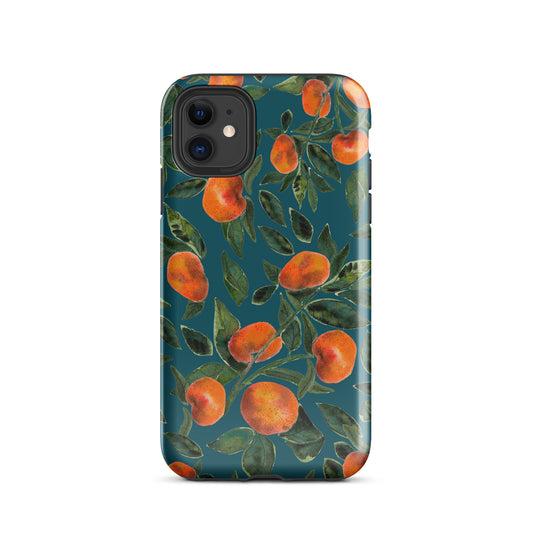 🍊 Tough iPhone® Case – Dark Blue Tangerines 💙📱iPhone Case - SANDRAAS