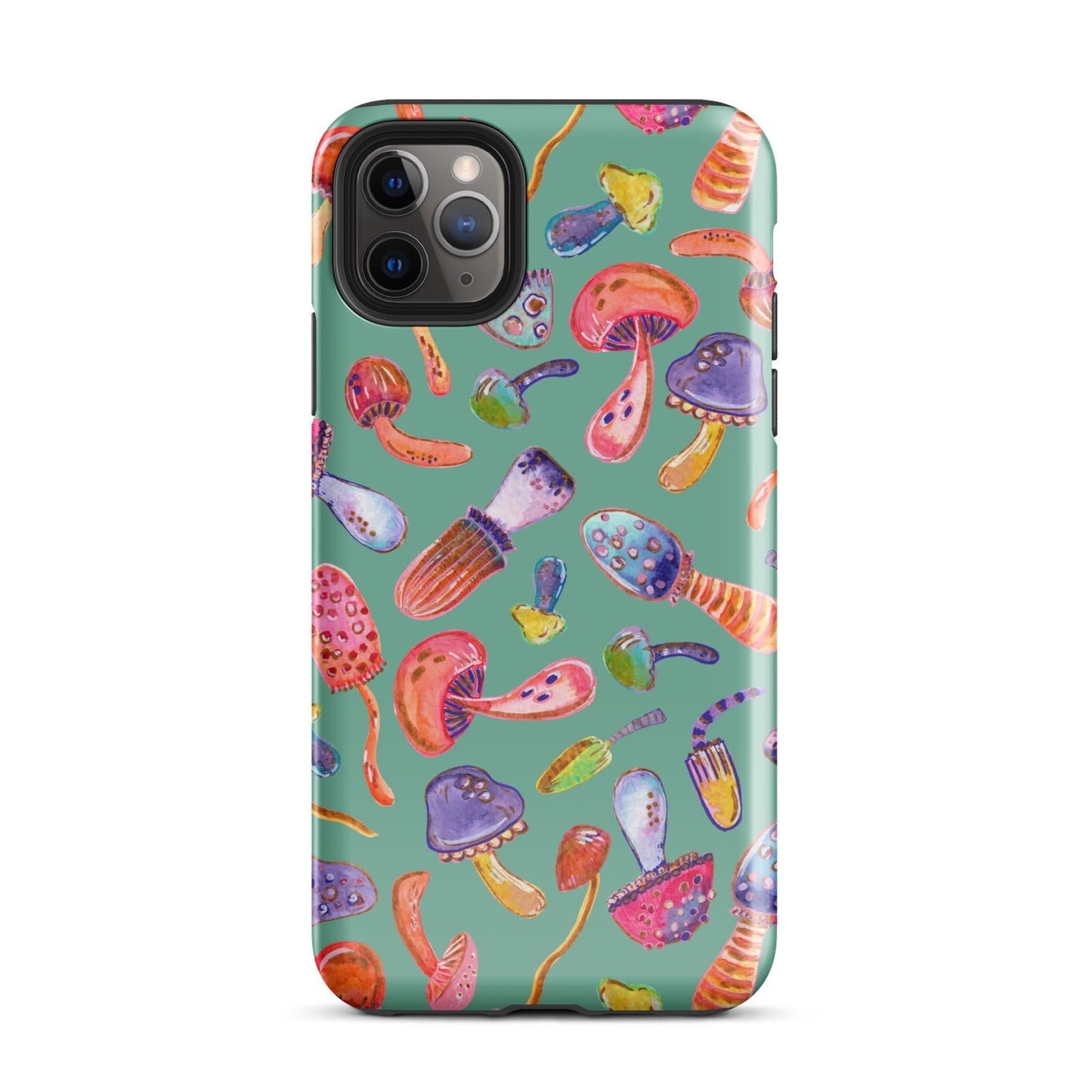 🍄 Tough iPhone® Case – Turquoise Colorful Mushrooms 💙📱 iPhone Case - SANDRAAS