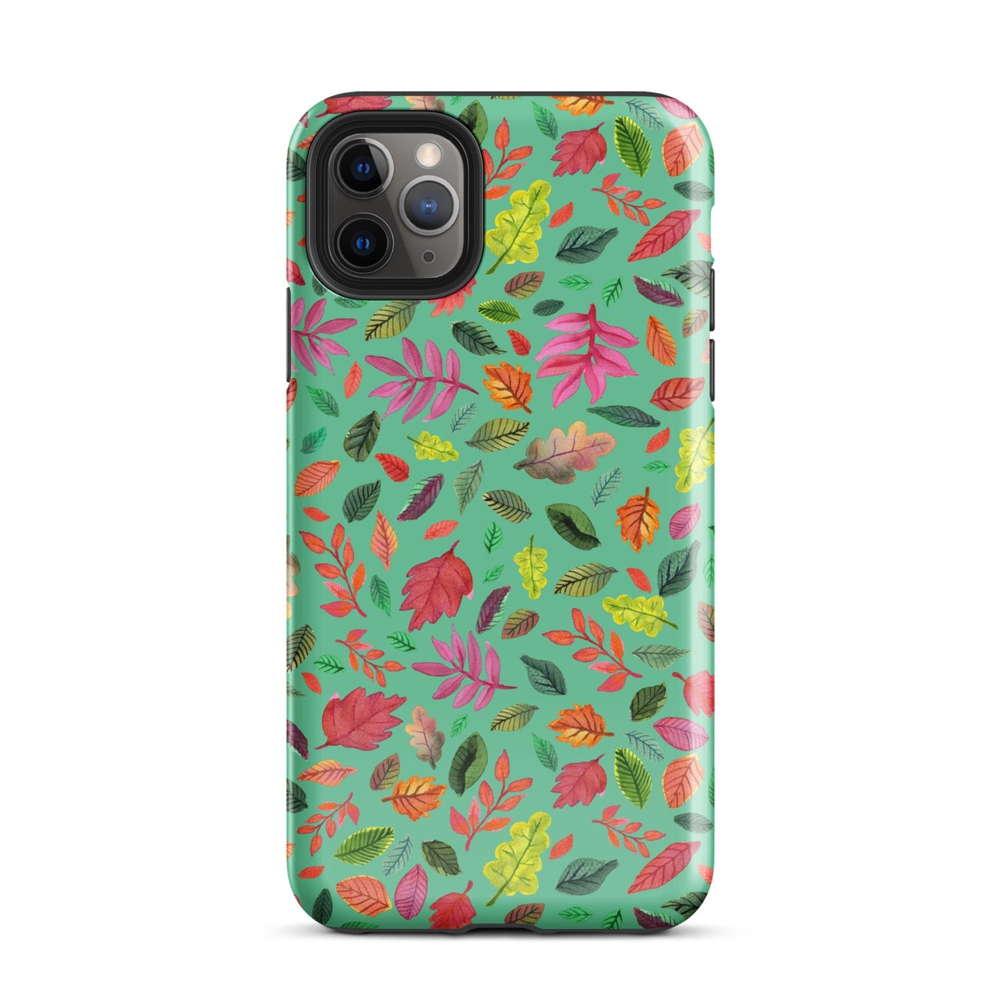 🍃 Tough iPhone® Case – Turquoise Colorful Leaves 💙📱iPhone Case - SANDRAAS