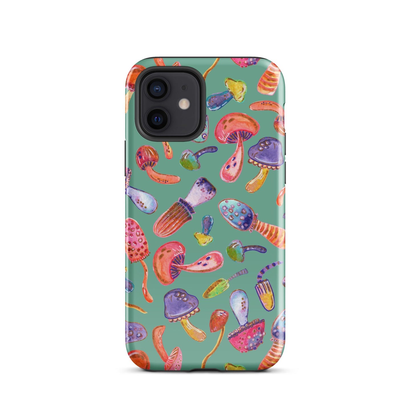 🍄 Tough iPhone® Case – Turquoise Colorful Mushrooms 💙📱 iPhone Case - SANDRAAS