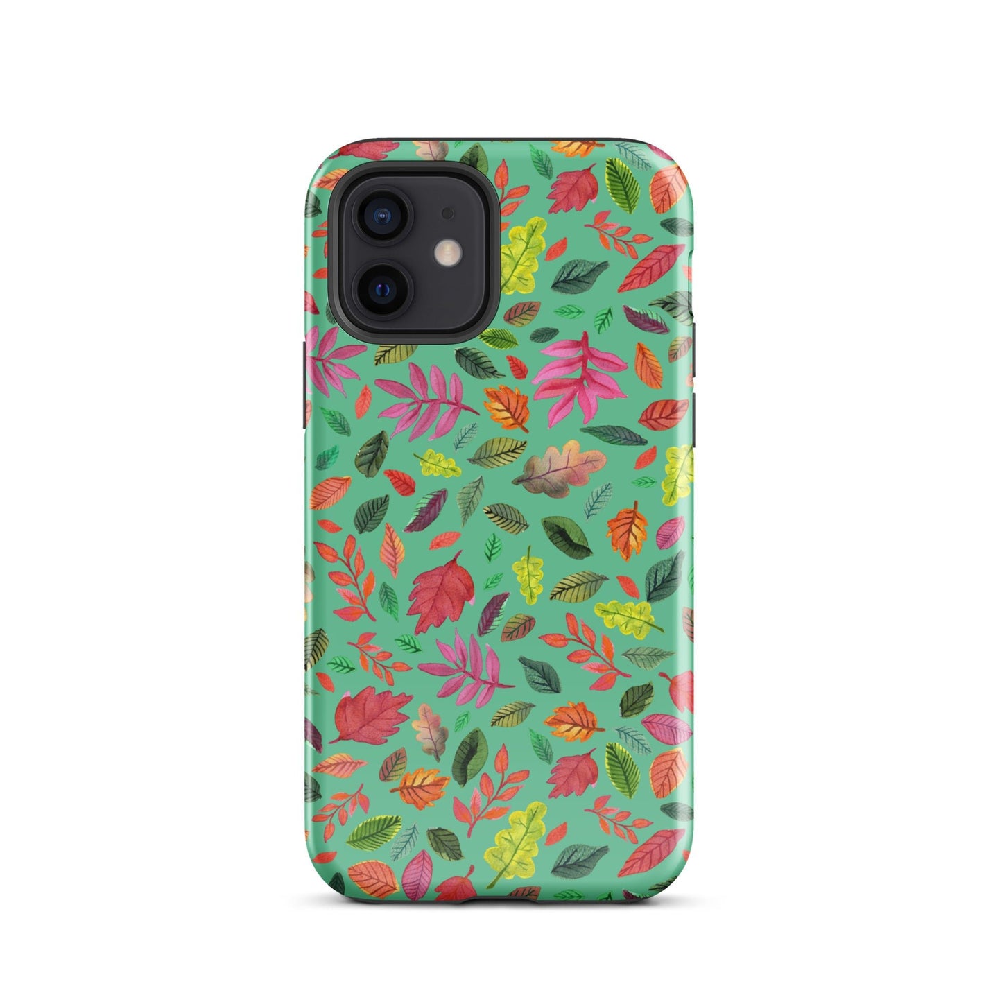 🍃 Tough iPhone® Case – Turquoise Colorful Leaves 💙📱iPhone Case - SANDRAAS