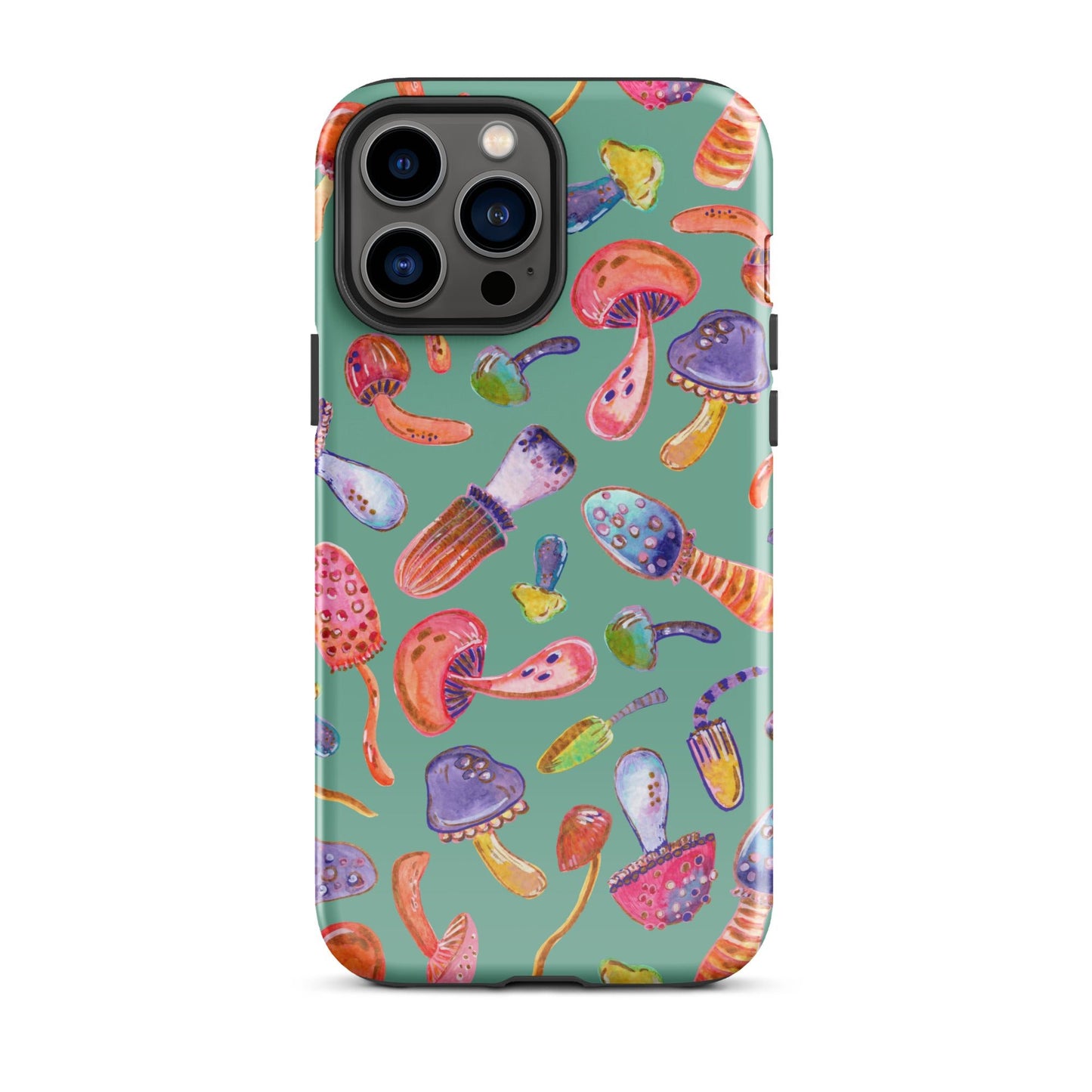 🍄 Tough iPhone® Case – Turquoise Colorful Mushrooms 💙📱 iPhone Case - SANDRAAS