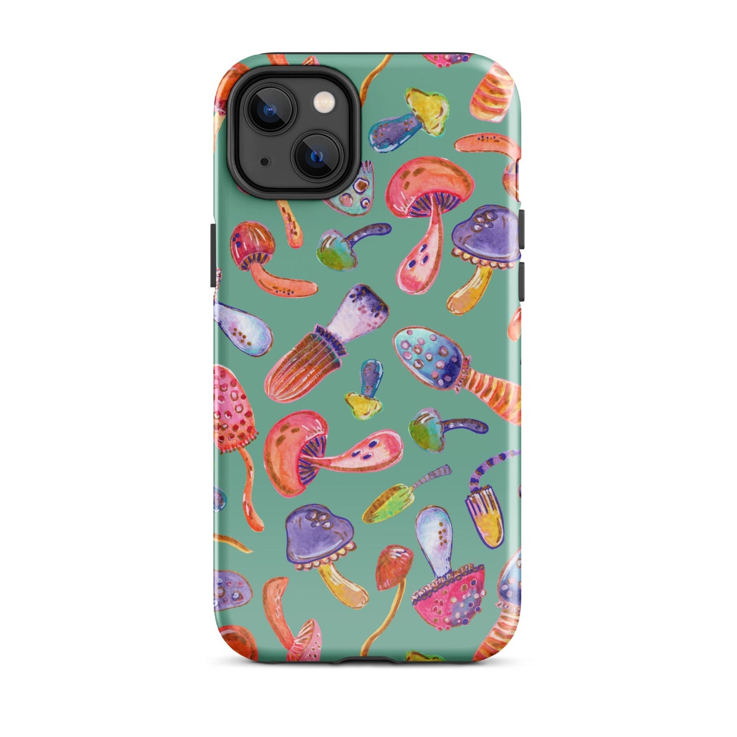 🍄 Tough iPhone® Case – Turquoise Colorful Mushrooms 💙📱 iPhone Case - SANDRAAS