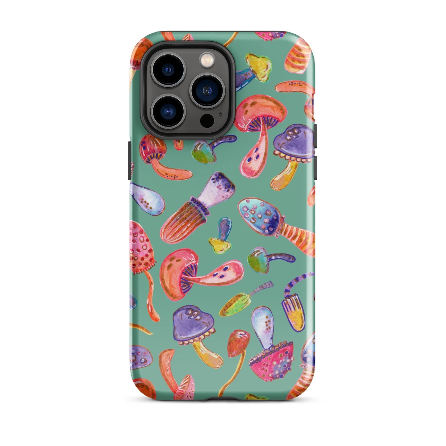 🍄 Tough iPhone® Case – Turquoise Colorful Mushrooms 💙📱 iPhone Case - SANDRAAS