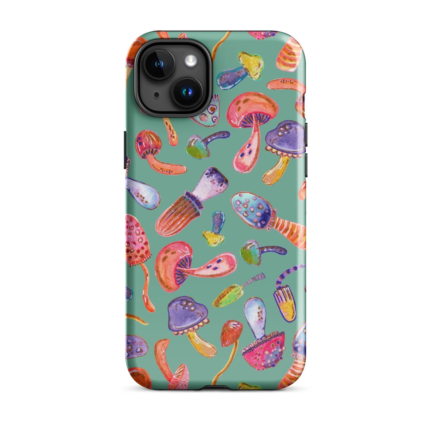 🍄 Tough iPhone® Case – Turquoise Colorful Mushrooms 💙📱 iPhone Case - SANDRAAS