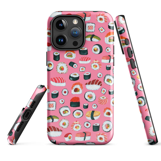 🍣 Tough iPhone® Case – Sushi Pattern – Pink - iphone case - SANDRAAS