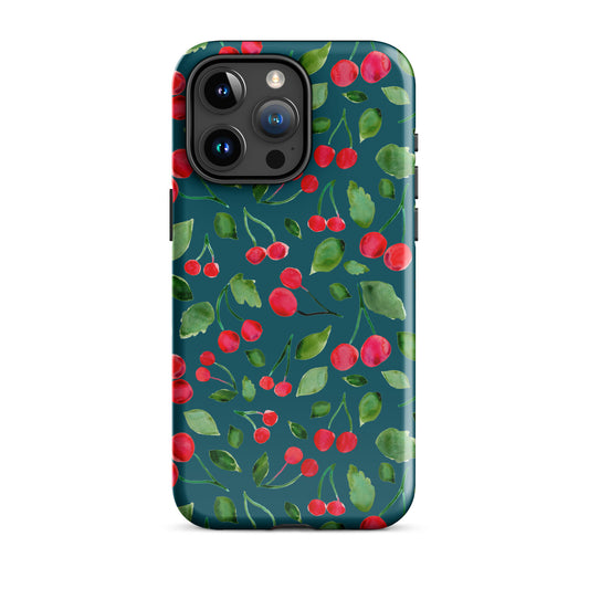 🍒 Tough iPhone® Case – Dark Blue Cherries 💙📱iPhone Case - SANDRAAS