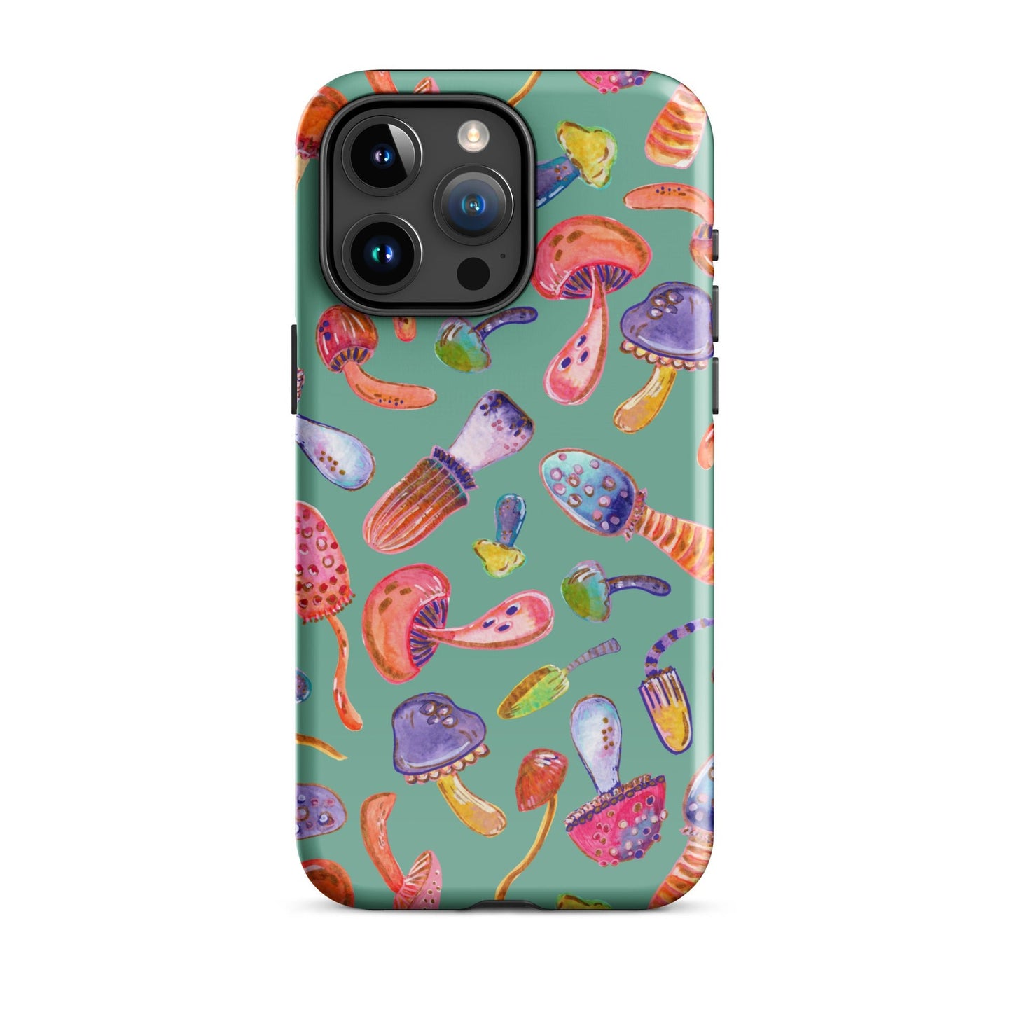 🍄 Tough iPhone® Case – Turquoise Colorful Mushrooms 💙📱 iPhone Case - SANDRAAS