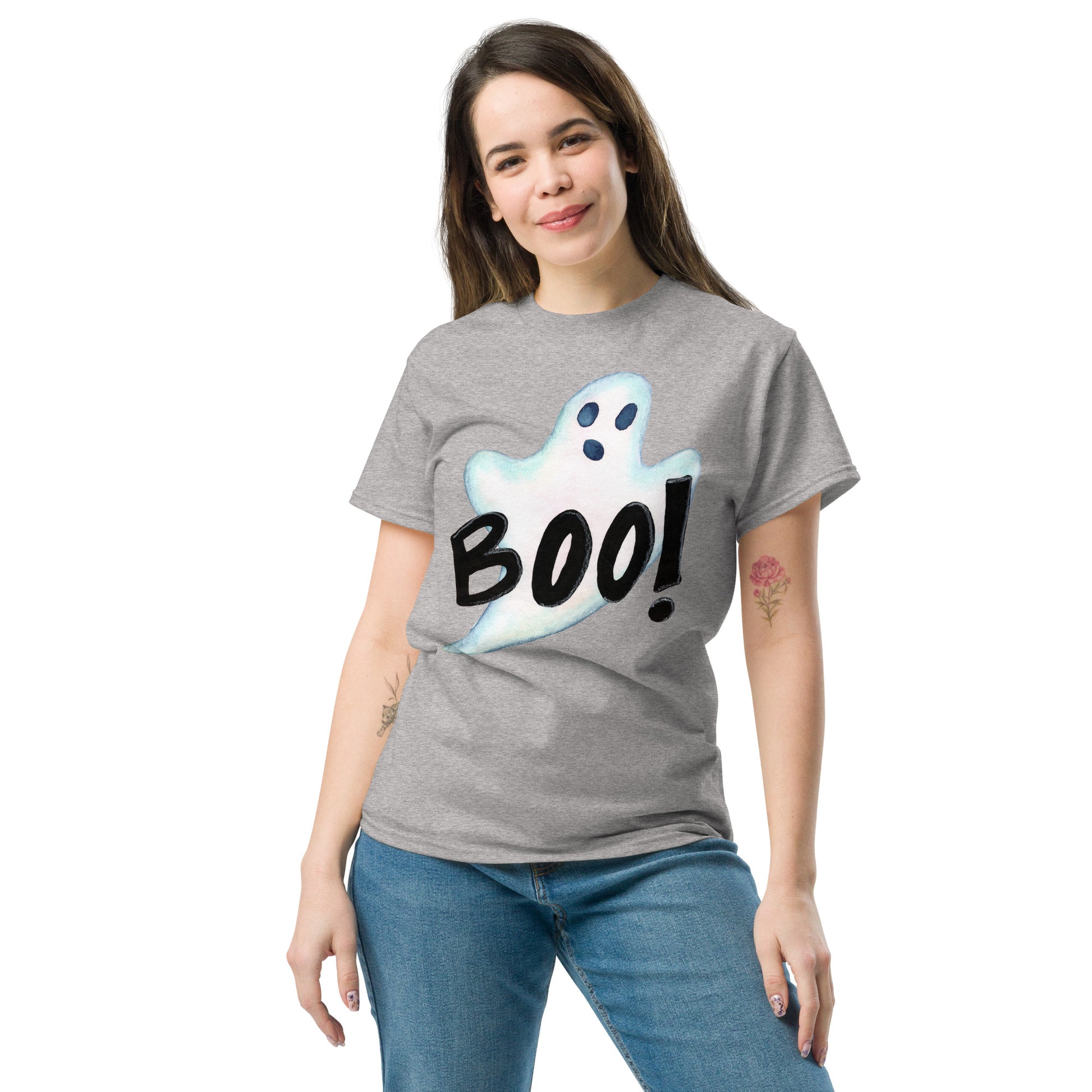 Boo - tifully Spooky Classic T-Shirt – Halloween Ghost Edition 👻 - SANDRAAS