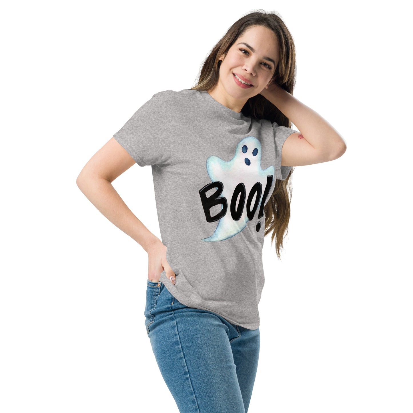 Halloween "Boo!" Ghost T-Shirt โ Spooky, Fun & Comfy! ๐ป๐