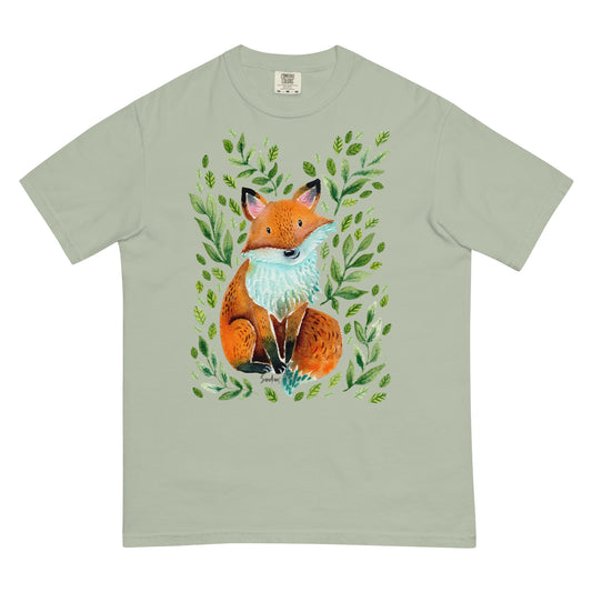 🦊 Heavyweight T-Shirt – Cute Fox – Woodland Charm Edition - SANDRAAS