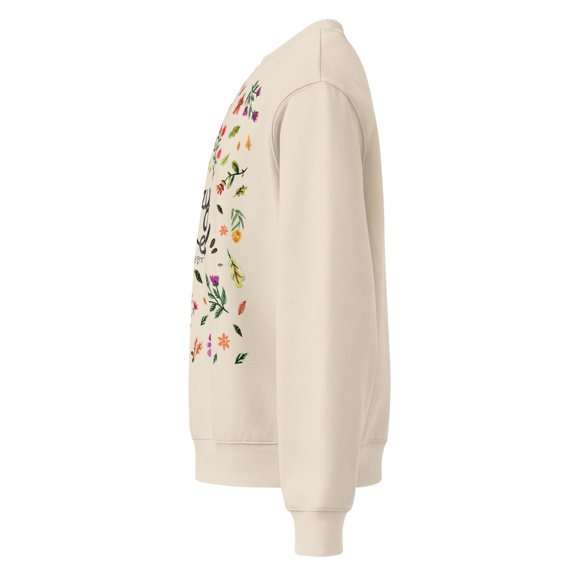 Cozy Vibes Oversized Sweatshirt 🍂 | Hand - Lettered Quote + Watercolor Autumn Leaves - SANDRAAS