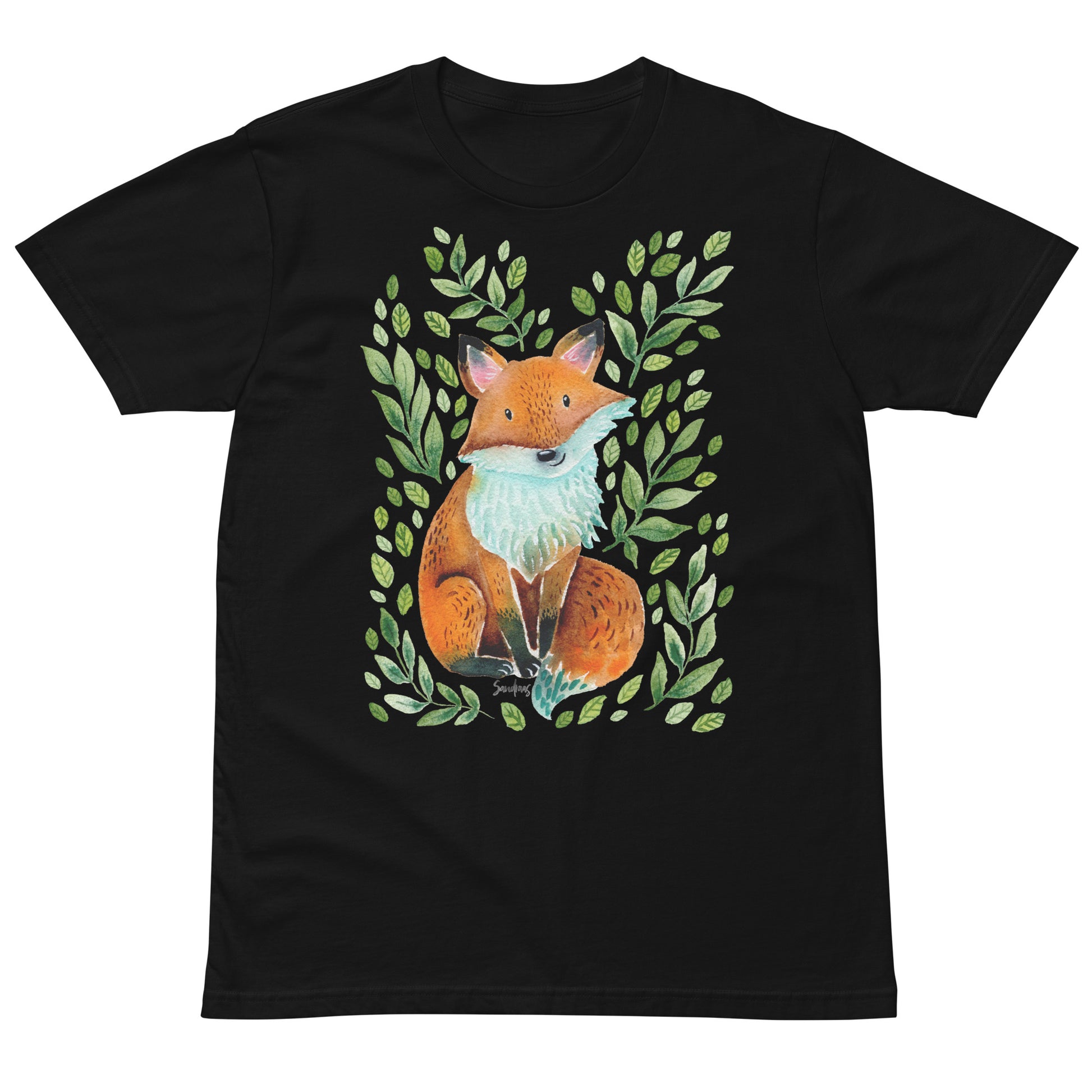 🦊 Unisex Premium T-Shirt – Cute Fox – Woodland Whimsy Edition - SANDRAAS