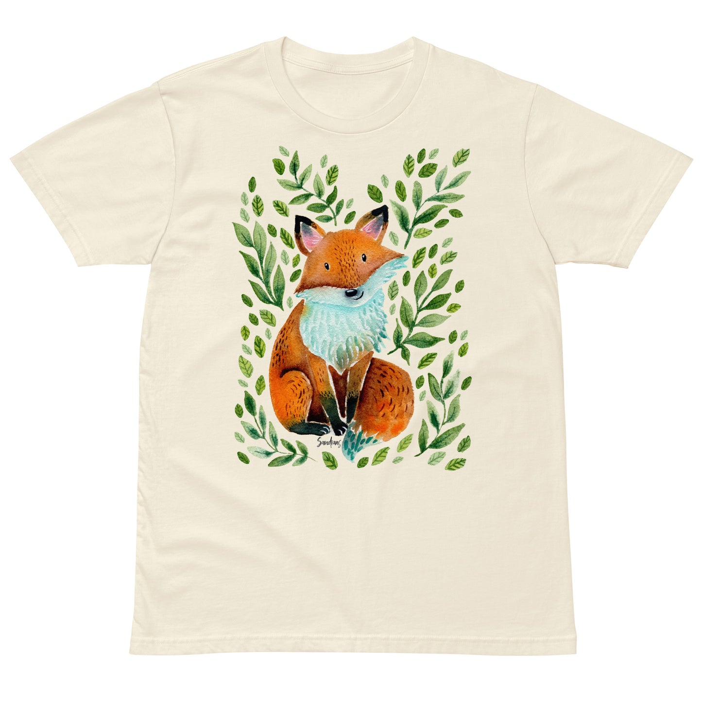 🦊 Unisex Premium T-Shirt – Cute Fox – Woodland Whimsy Edition - SANDRAAS