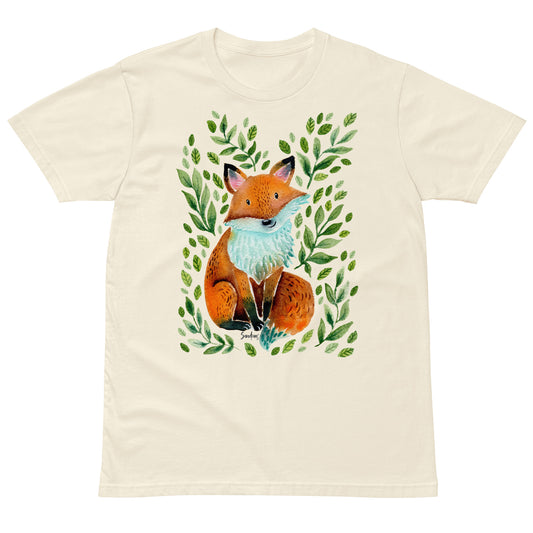 🦊 Unisex Premium T-Shirt – Cute Fox – Woodland Whimsy Edition - SANDRAAS