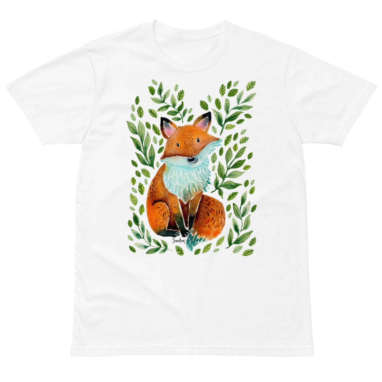 🦊 Unisex Premium T-Shirt – Cute Fox – Woodland Whimsy Edition - SANDRAAS