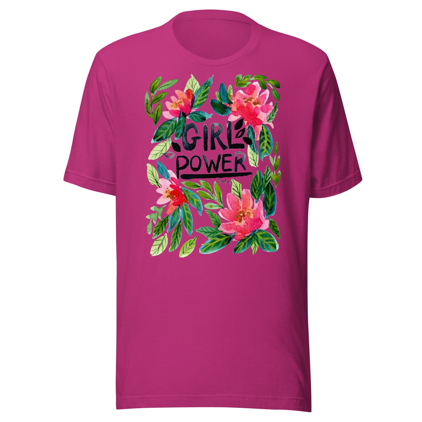 🌸 Unisex T-Shirt – Girl Power – Watercolor Floral Edition - SANDRAAS
