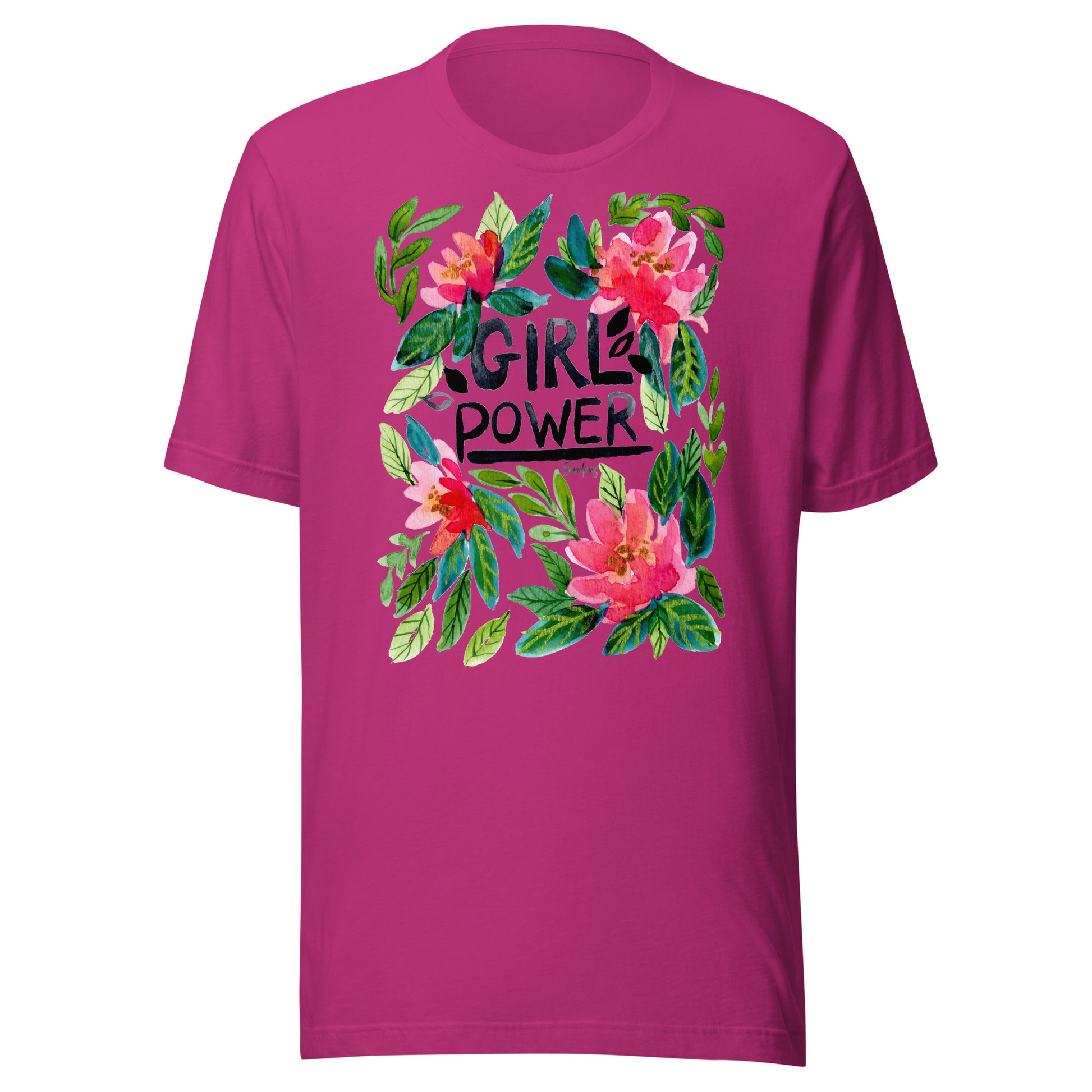 🌸 Unisex T-Shirt – Girl Power – Watercolor Floral Edition - SANDRAAS