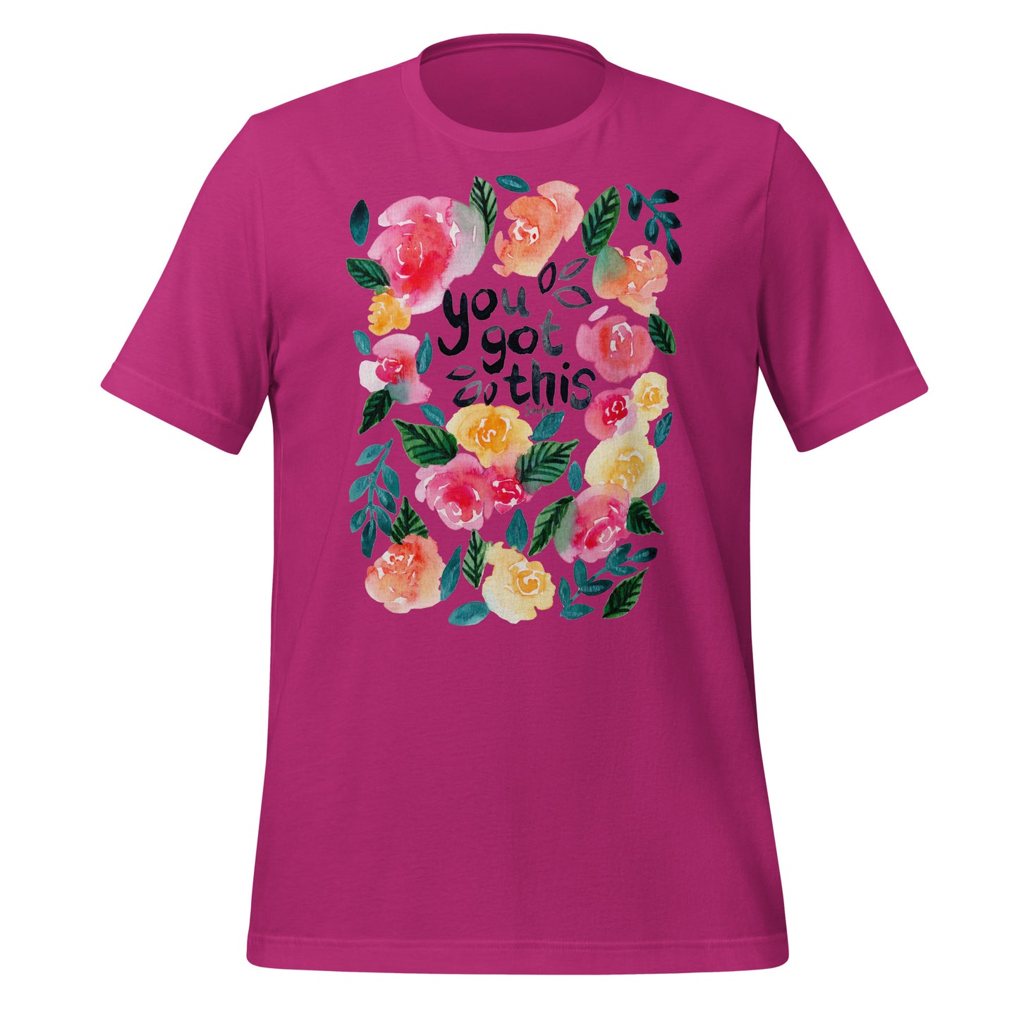 💪 Unisex T-Shirt – You Got This – Watercolor Floral Edition - SANDRAAS